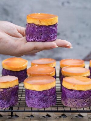 6 Pieces Ube Leche Flan Cake Minis with Ube Halaya Filling