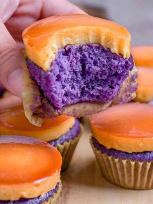 6 Pieces Ube Leche Flan Cupcake