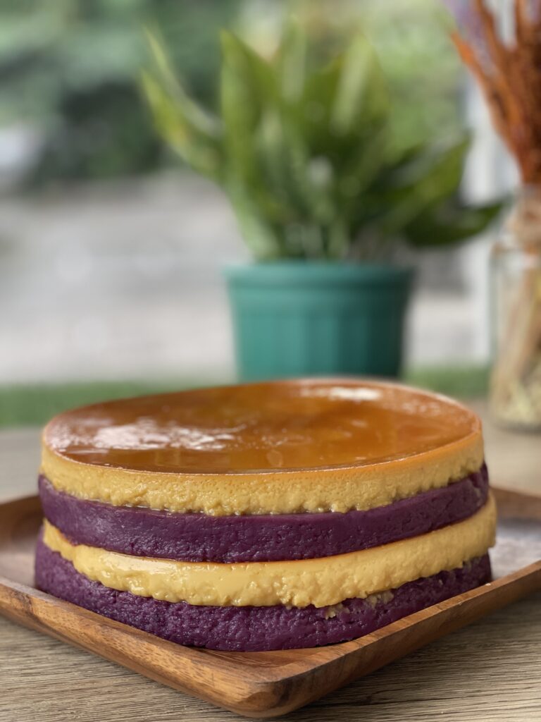 2 Layered Ube Leche Flan (Pure Ube Halaya)